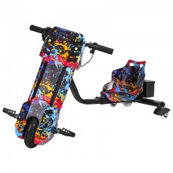 Tricicletă electrică pentru copii - FreeWheel Drift Trike Cool, scaun reglabil, 8 inch, cheie pornire pentru derapaje cu luminițe distractive, muzica, Bluetooth