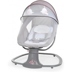 Leagăn electric bebeluși, Balansoar bebe 3 în 1 Mastela, Spătar reglabil, plasă de protecție, melodii, bară activități, USB, Bluetooth, telecomandă