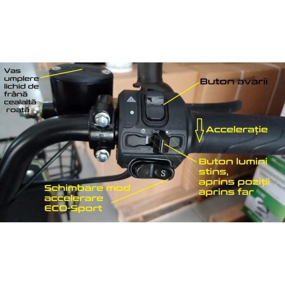 Scuter electric cu pedale - MOPED 400W / 72V - 35A  - viteză, confort și eficiență fără permis, 100km autonomie baterie