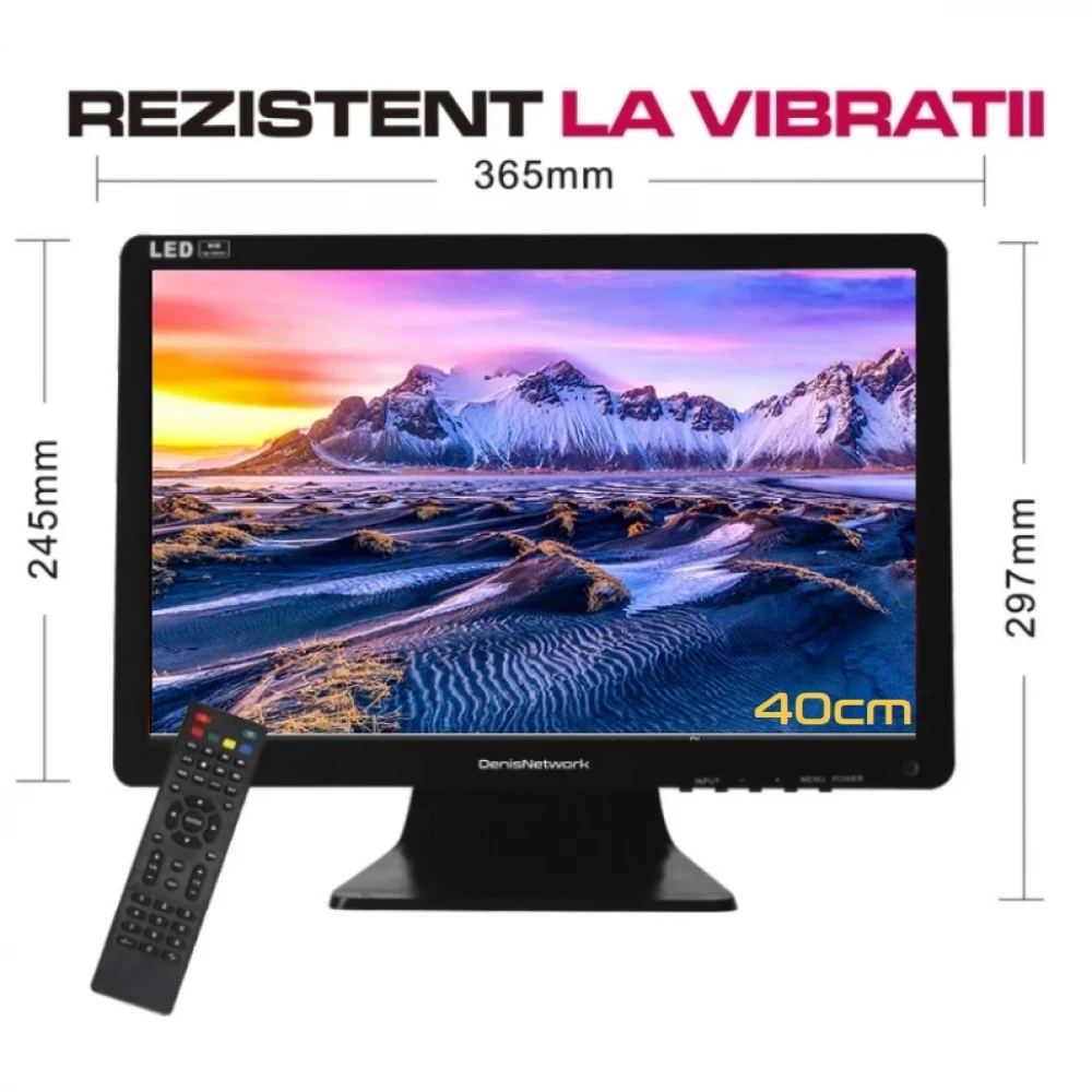 Televizor mic, tv auto 12/24V - 40/48/61cm CI+ DVBS2 LED HD - pentru rulotă, camion, camping, pentru baterii cu panou solar  - DenisNetwork