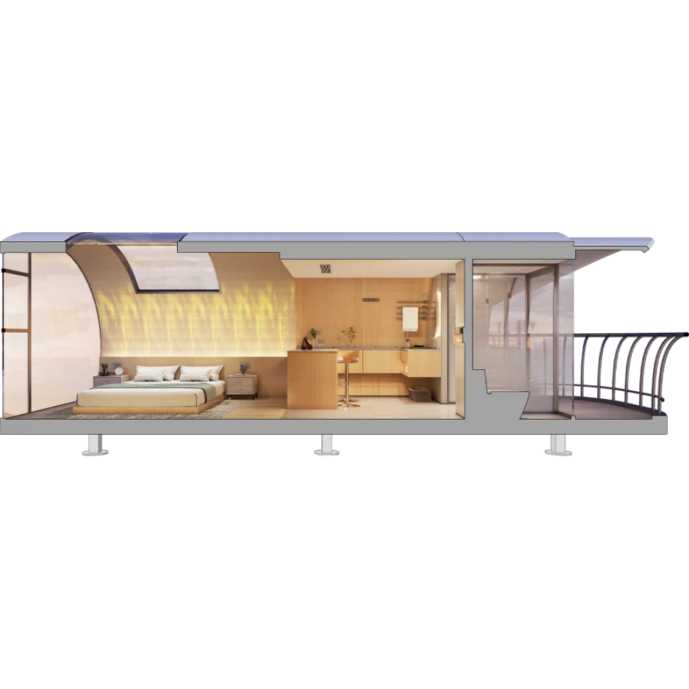 Casă modulară tip tinyhouse 33.1㎡ pentru locuit 