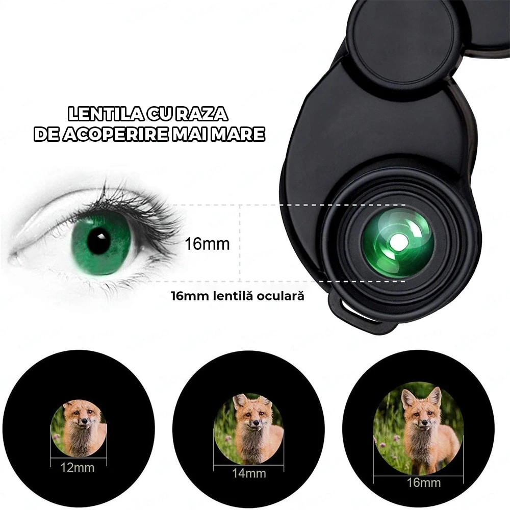 Binoclu 10 X, 25 mm premium, lentile Prism BAK4 , rezistent la apă, pentru adulți și copii, putere mare de focalizare pentru observarea păsărilor, vânătoare, călătorii, turism