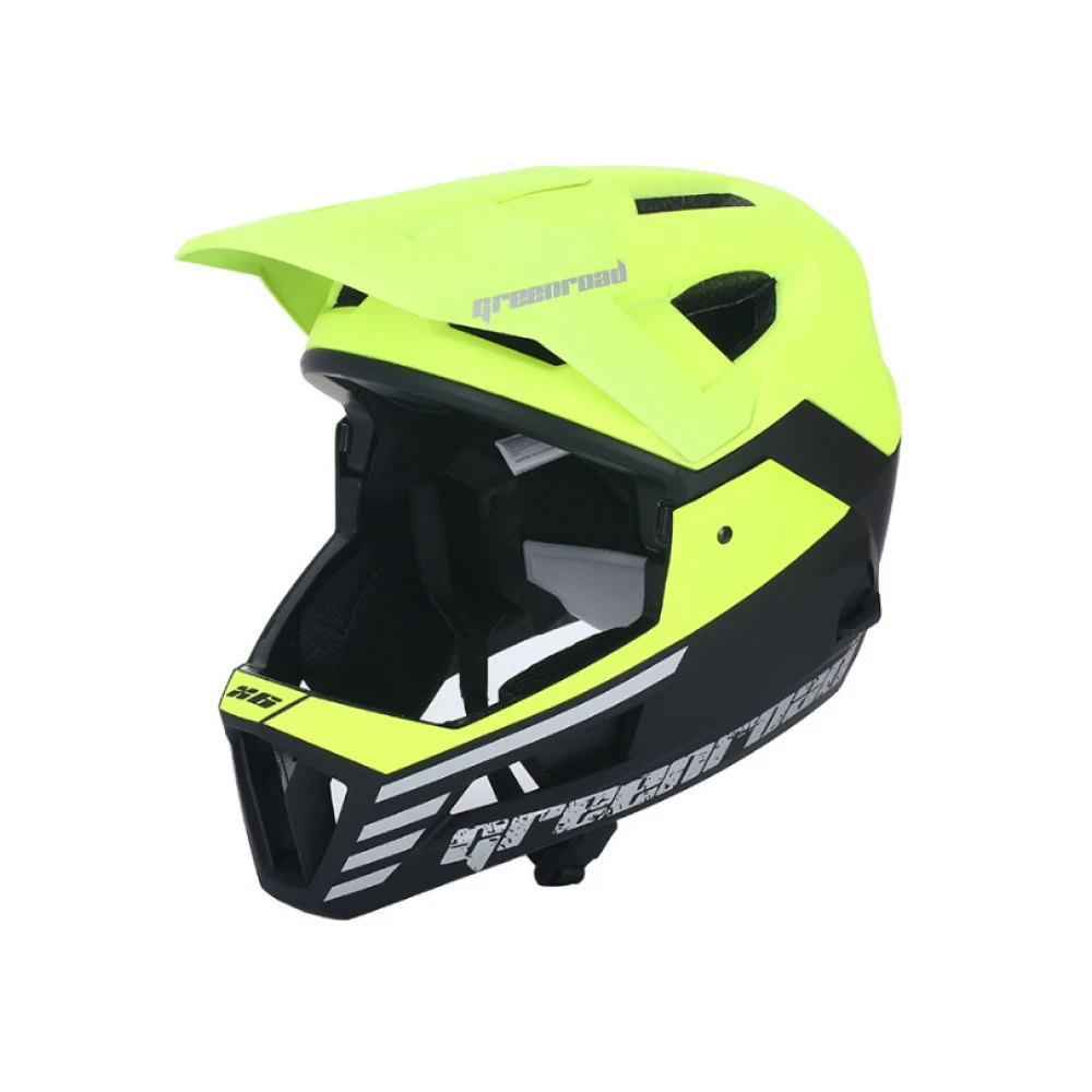 Set cască de bicicletă, MTB, Enduro Full Face Verde Fosforescent/Negru