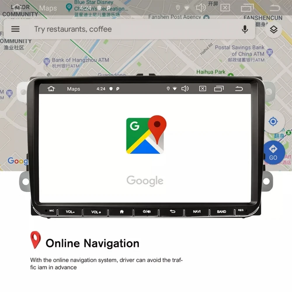 Navigatie Volkswagen|Skoda|Seat cu Android 11, CarPlay 2GB RAM 32 GB ROM, Ecran de 9 Inch, dedicata Golf 5, Golf 6, Jetta, Passat B6, CC, B7, Polo, Tiguan, Touran, Skoda, Seat