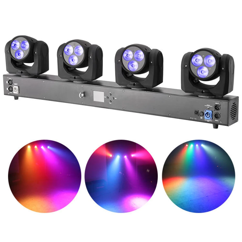 Bara de Lumini LED RGBW 4x10W Multicolor cu Display LCD, DMX si Control Muzical