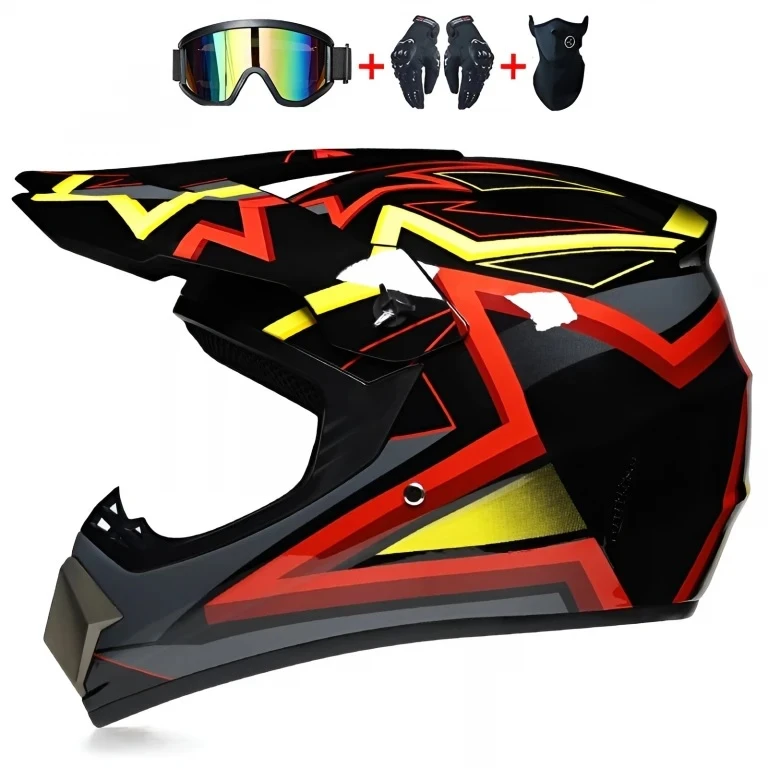 Set Cască Cross Inferno X cu Mănuși, Ochelari și Cagulă pentru Motociclete, Enduro, Atv, Bicicletă - Flytec™