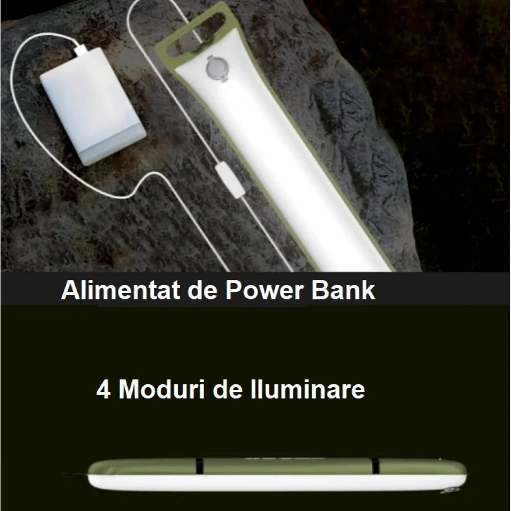 Lampă LED portabilă, gonflabilă și ultra-rezistentă– ideală pentru camping și aventuri!