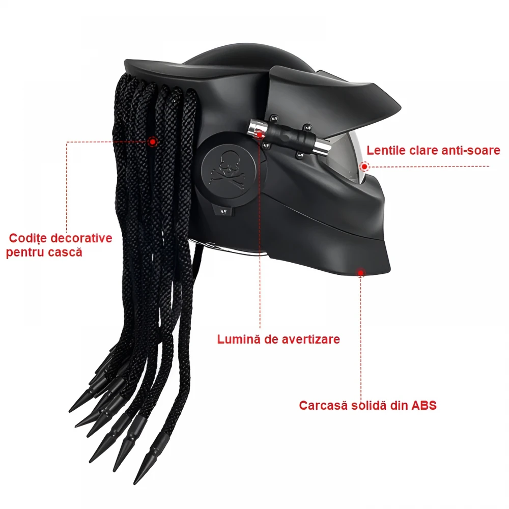 Casca Moto Personalizată Predator, Marimi: M, L, XL