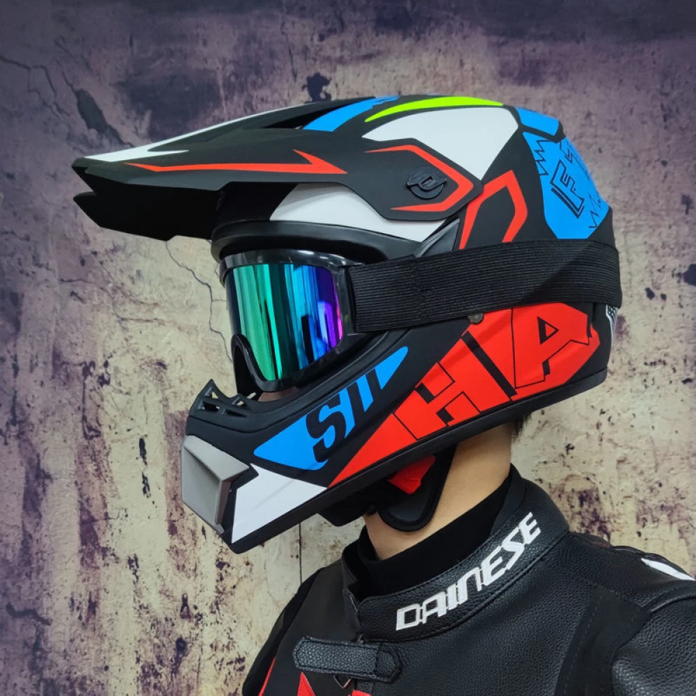 Set Cască Cross cu Mănuși, Ochelari, Cagulă pentru Motociclete, Dirt Bike, Enduro, Atv, Mărime M, L, XL