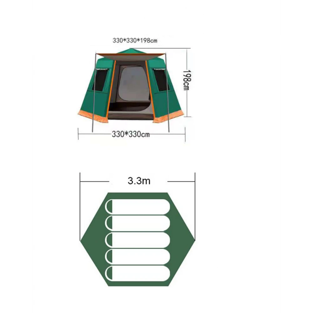 Cort camping pentru aventurile în familie și în grup, poate găzdui până la 4-6 persoane, ușor de montat în doar câteva minute