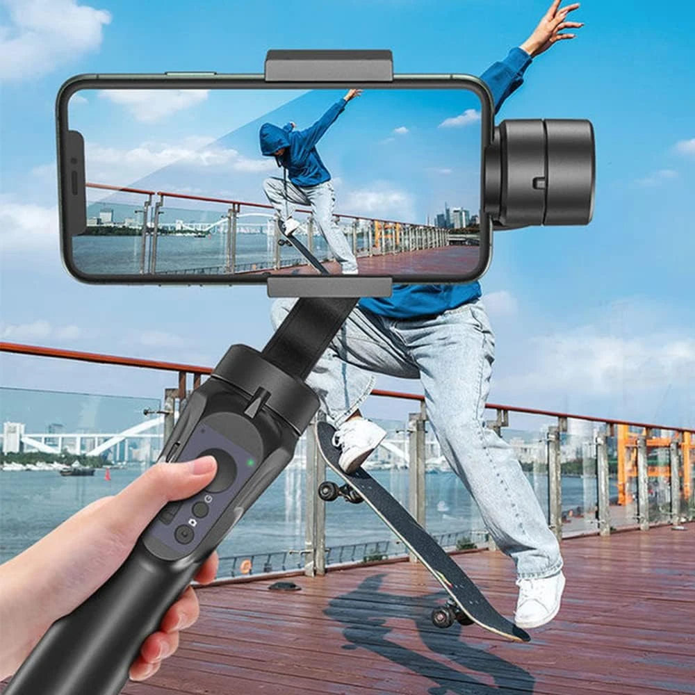 Stabilizator Gimbal pe 3 Axe Auto, Face Tracking, Control Zoom, Time Lapse, 4000 mAh, Conectivitate Bluetooth, Accesorii Incluse