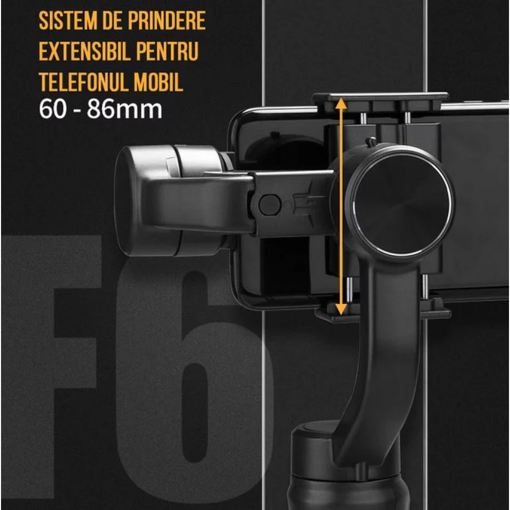 Stabilizator Gimbal pe 3 Axe Auto, Face Tracking, Control Zoom, Time Lapse, 4000 mAh, Conectivitate Bluetooth, Accesorii Incluse