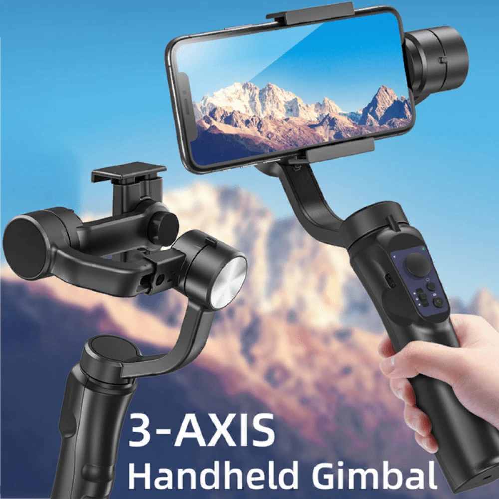 Stabilizator Gimbal pe 3 Axe Auto, Face Tracking, Control Zoom, Time Lapse, 4000 mAh, Conectivitate Bluetooth, Accesorii Incluse