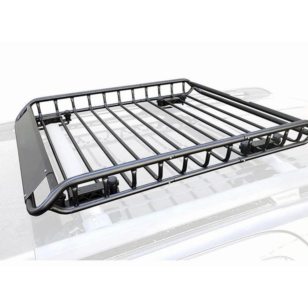 Portbagaj auto de plafon, metalic roof rack, grilaj din oțel 160*101 cm cu montaj pe barele transversale longitudinale, negru metalizat