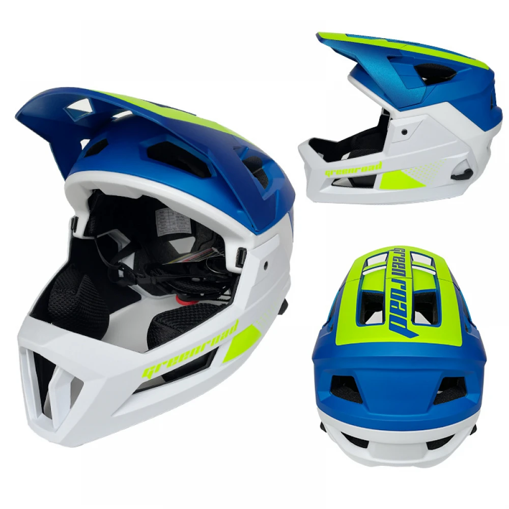 Cască MTB Full Face, Mountain Bike, Albastră, Stil, Protecție și Performanță - Flytec™