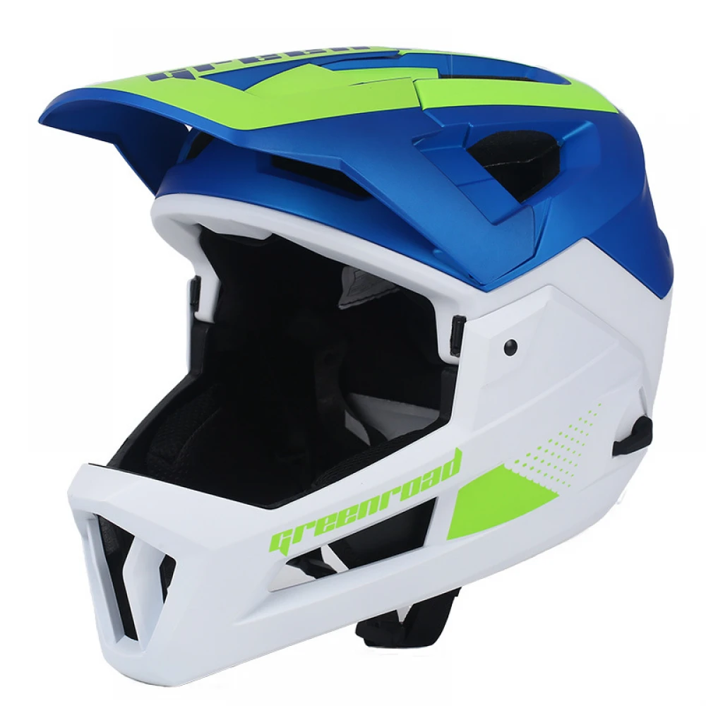 Cască MTB Full Face, Mountain Bike, Albastră, Stil, Protecție și Performanță - Flytec™