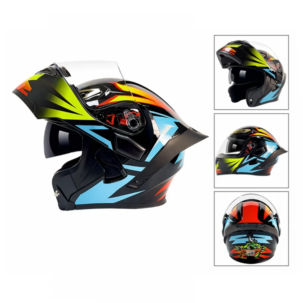 Cască modulară pentru motocross, scuter, unisex, cu lentile duble, ușoară, confortabilă și elegantă, integrală sau deschisă