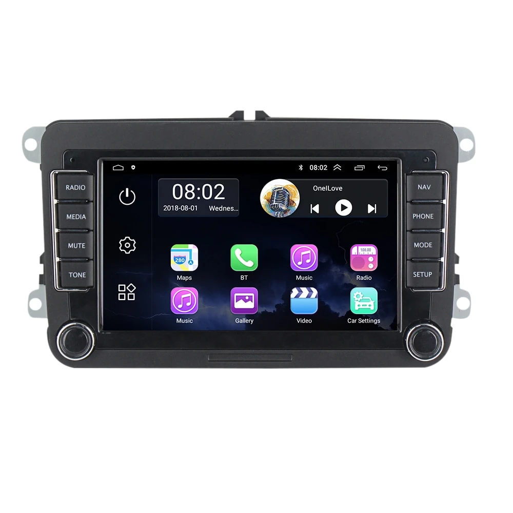 GPS Navigație Android 1/16Gb - Volkswagen Golf 5 6 Passat B6 B7 CC Tiguan Touran Jetta Polo Skoda Octavia Superb Seat Leon, 7 inch, Carplay, Usb, Wi Fi, Bluetooth