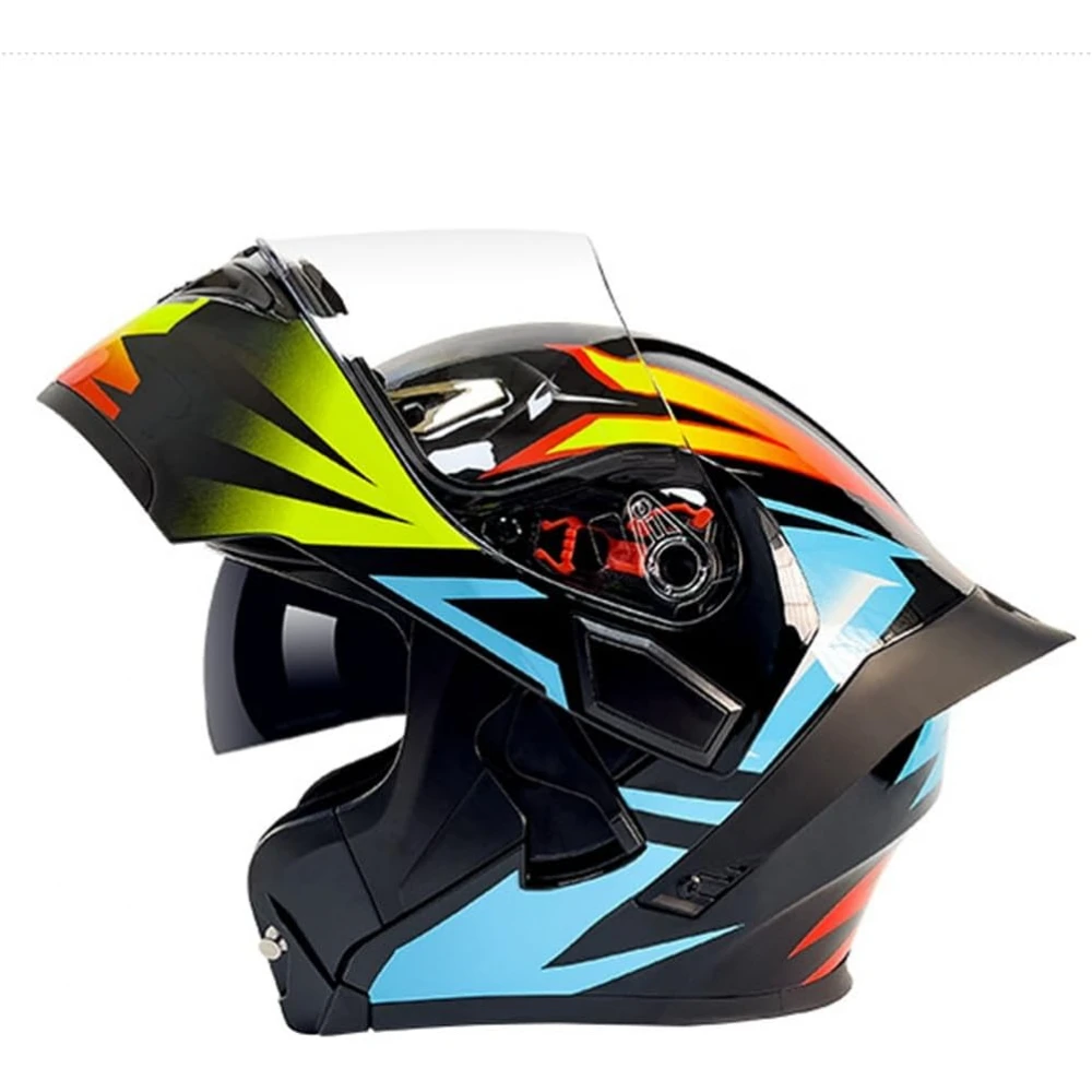 Cască modulară pentru motocross, scuter, unisex, cu lentile duble, ușoară, confortabilă și elegantă, integrală sau deschisă