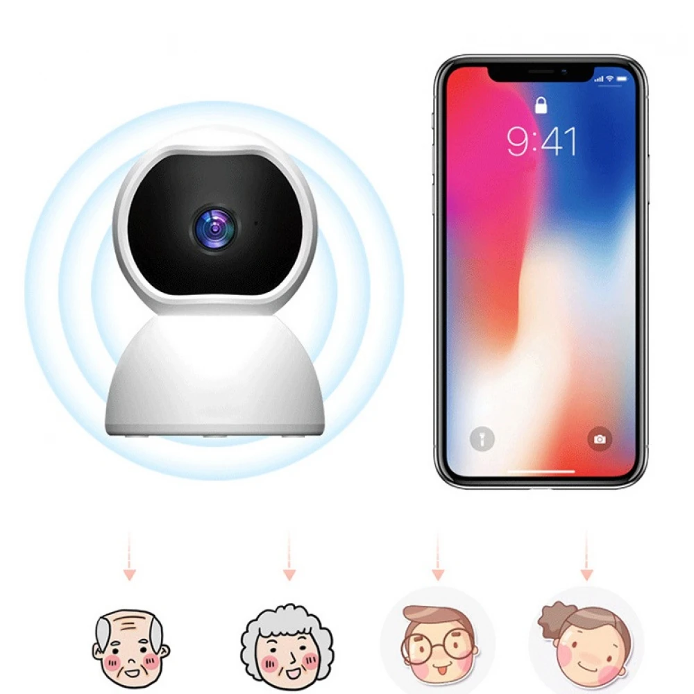 Camera supraveghere smart WI-FI, Monitor bebeluși, copii, animale, casa / Rotire 360 / Comunicare bidirecțională / Night vision cu detecție mișcare 