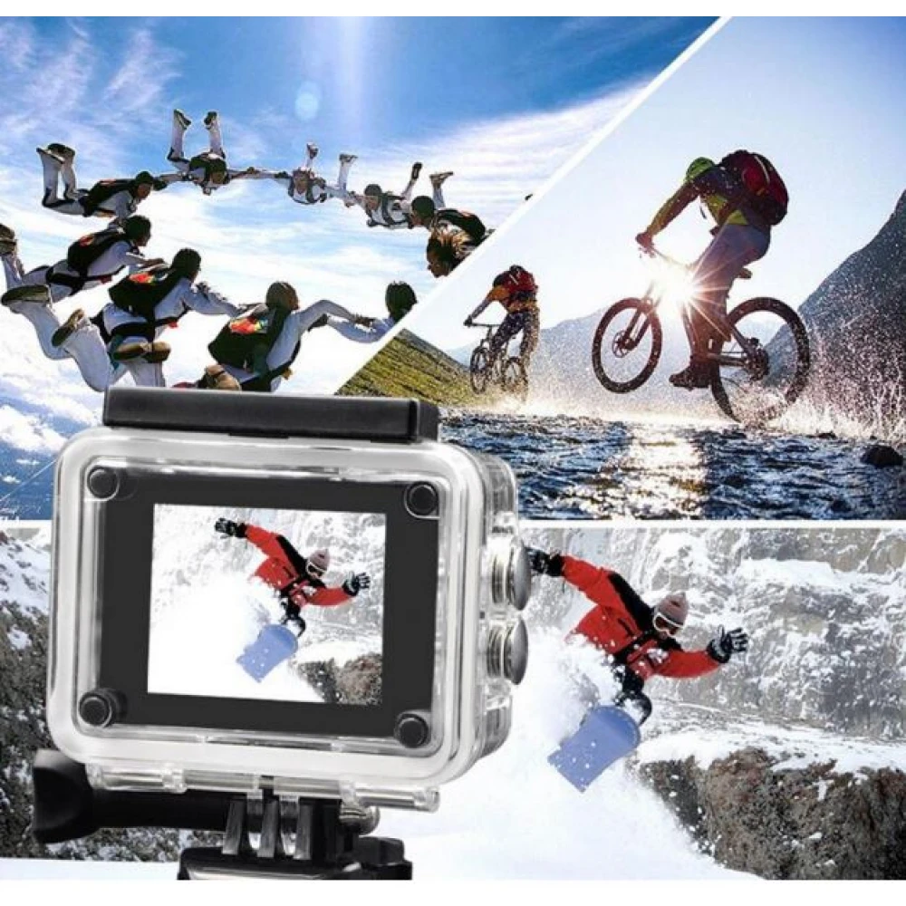 Cameră Video Sport, Action Camera, 4K Ultra HD, 16 Mp, Wifi, Waterproof 30 metri,  LCD 2" + Accesorii Prindere Cadou