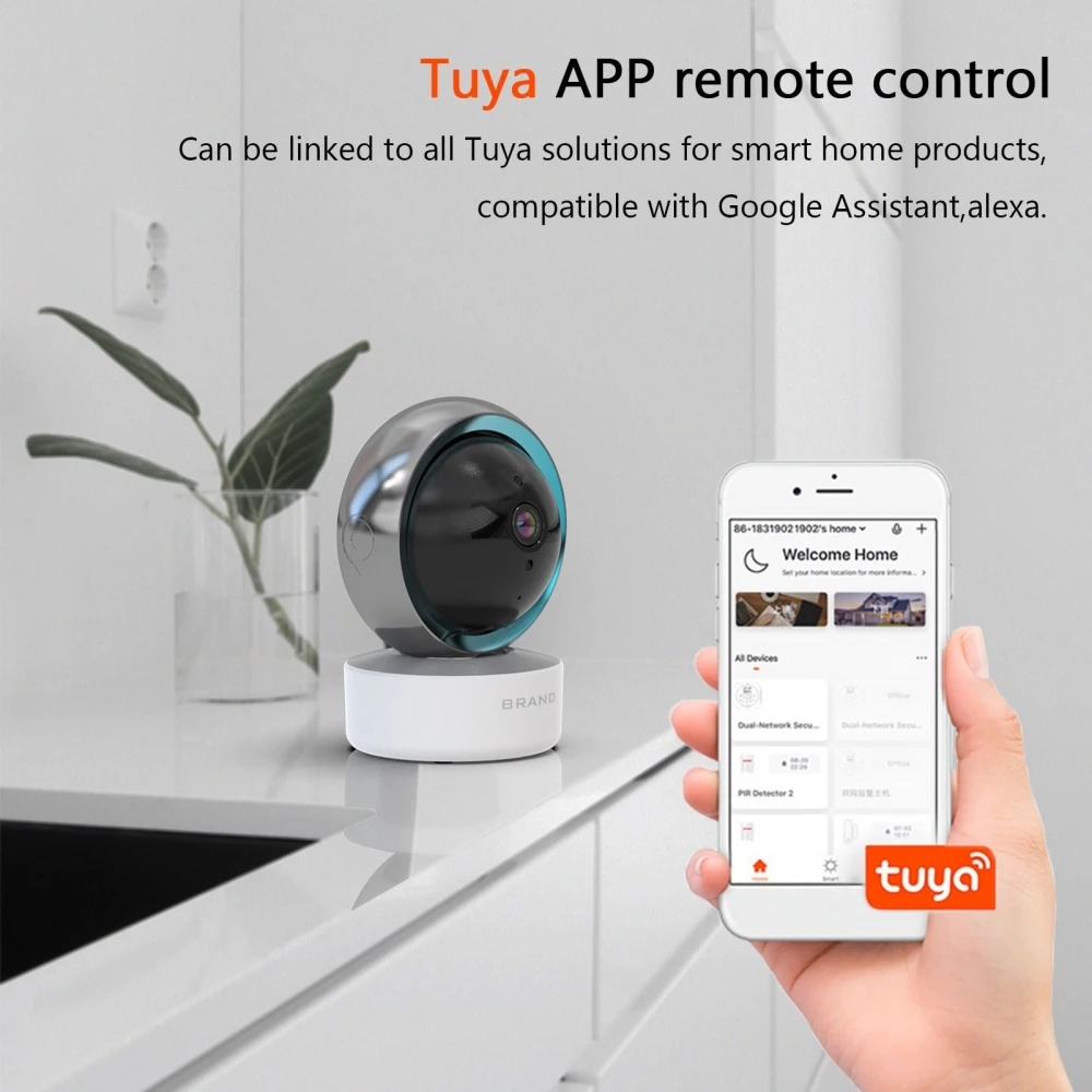 Cameră Wifi, Baby monitor, Cameră de supraveghere aplicație Tuya SMART home, Detectare mișcare, Comunicare audio