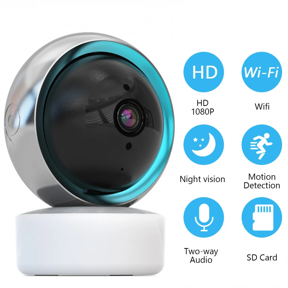 Cameră Wifi, Baby monitor, Cameră de supraveghere aplicație Tuya SMART home, Detectare mișcare, Comunicare audio