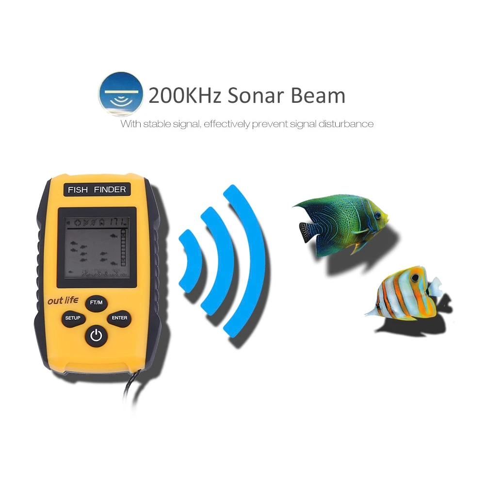 Sonar Fish Finder portabil cu ecran LCD, pentru pescărie, pentru localizarea peștilor, determinării adâncimii apei la mare, lac, râu sau baltă