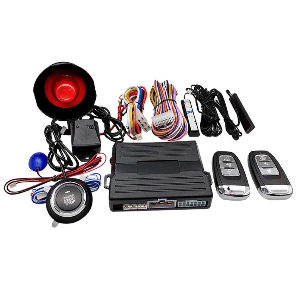 Alarma Auto - Sistem universal complet Keyless GO & Keyless ENTRY / Pornire motor de la distanta / Buton start-stop / Deblocare prin amprenta / Deblocare cu cheia in buzunar 