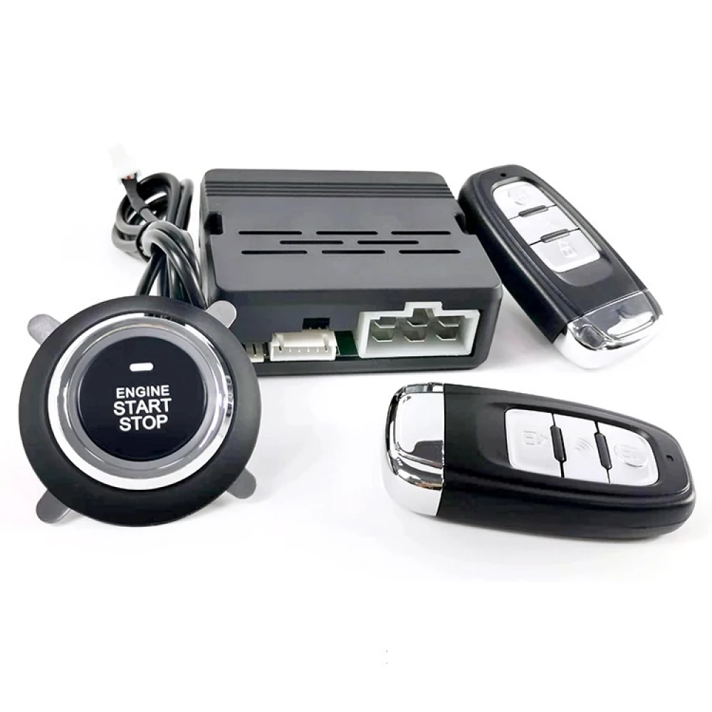 Alarma Auto - Sistem universal complet Keyless GO & Keyless ENTRY / Pornire motor de la distanta / Buton start-stop / Deblocare prin amprenta / Deblocare cu cheia in buzunar 