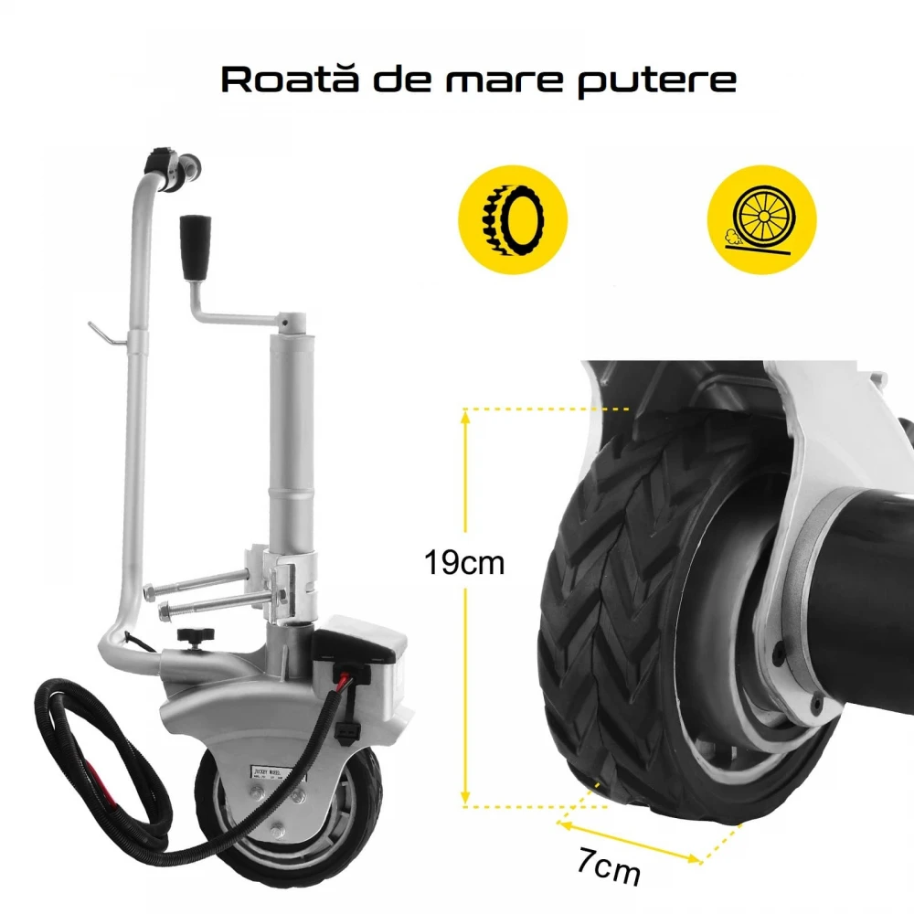 Mover Jockey, roată de manevră 350W pentru remorci, rulote, caravane - gata de montat pe orice șasiu, 2270 kg 