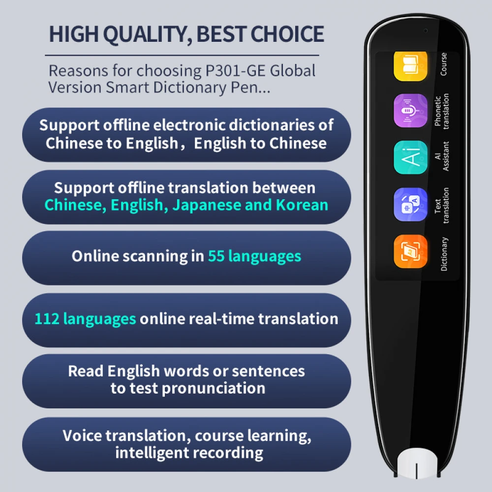 Stilou portabil cu scanner  pentru traducere instant 112 limbi internaționale