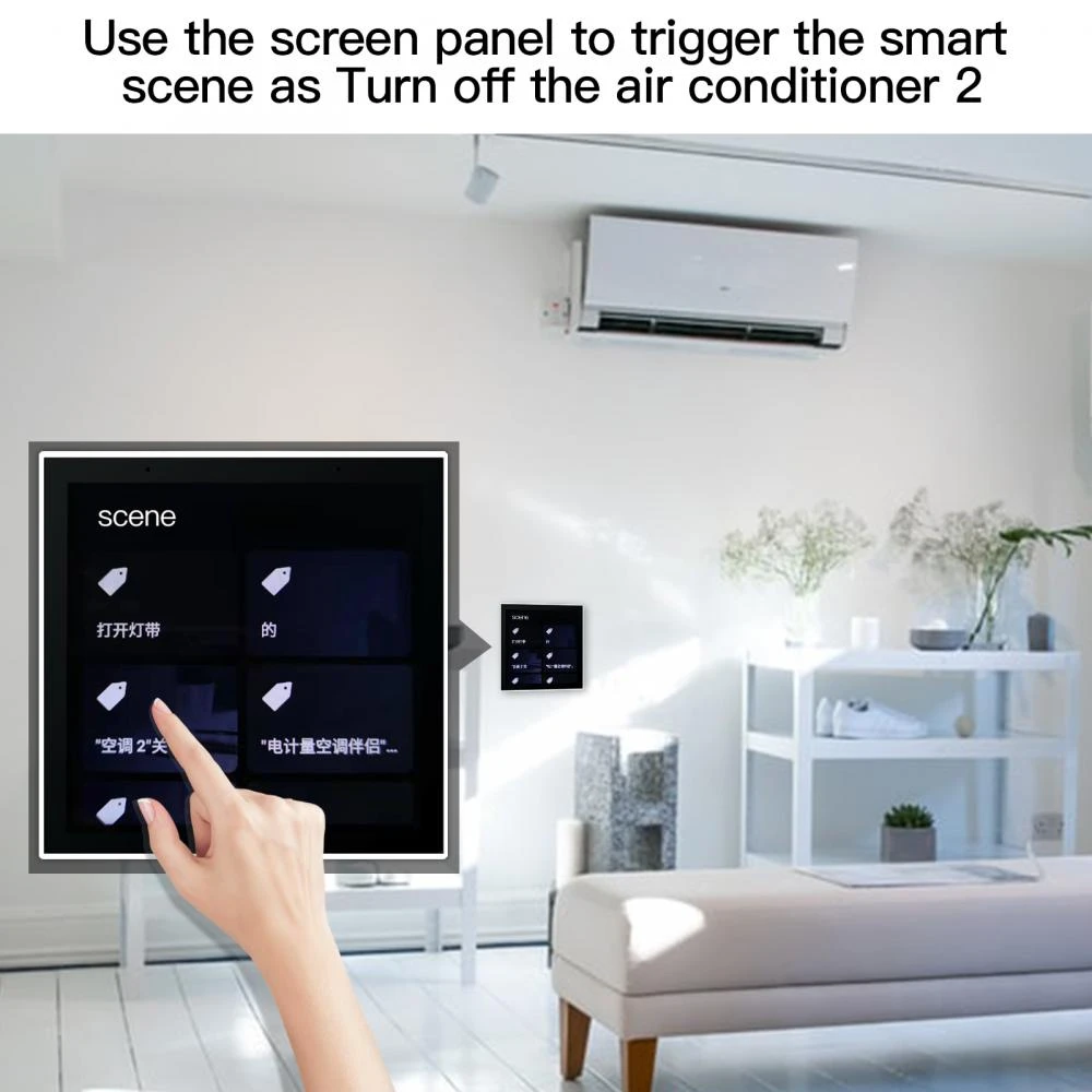 Panou de control cu touch Smart WiFi Sonoff , Tuya, ZigBee, 5 W, Ecran 3.95 Inch, Multitouch