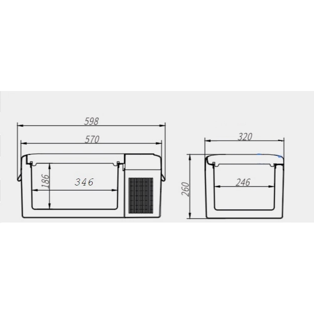 Frigider auto 15l, pentru dube, spații foarte mici cu funcție de răcire/congelare, 12/24V, 220V, panou solar, rezistent la vibrații, cu compresor cu freon -20°C