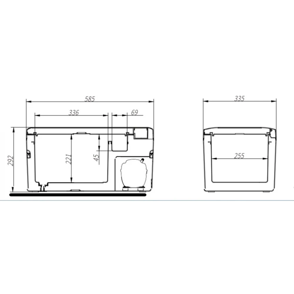 Frigider auto 18l, pentru dube, spații foarte mici cu funcție de răcire/congelare, 12/24V, 220V, panou solar, rezistent la vibrații, cu compresor cu freon -20°C