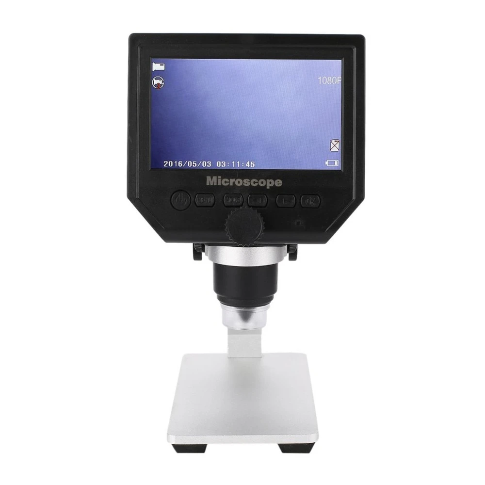 Microscop Digital FullHD cu mărire 1-600X cu ecran propriu și cameră 3.6 Mp 8 LED, pentru reparații electroniști, bijutieri, analize medicale 