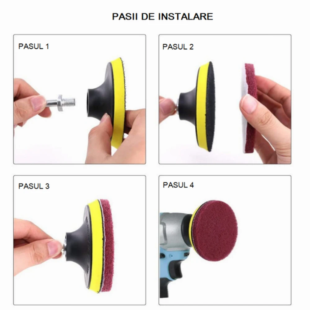 Set de perii curățare cu adaptor pentru bormașină 21 de elemente