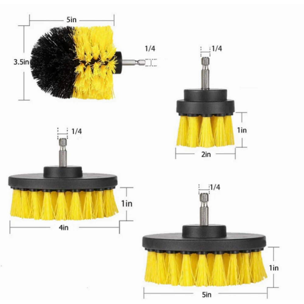 Set de 21 perii curățare cu adaptor pentru bormașină pentru igienizat rapid - Breckner™ 