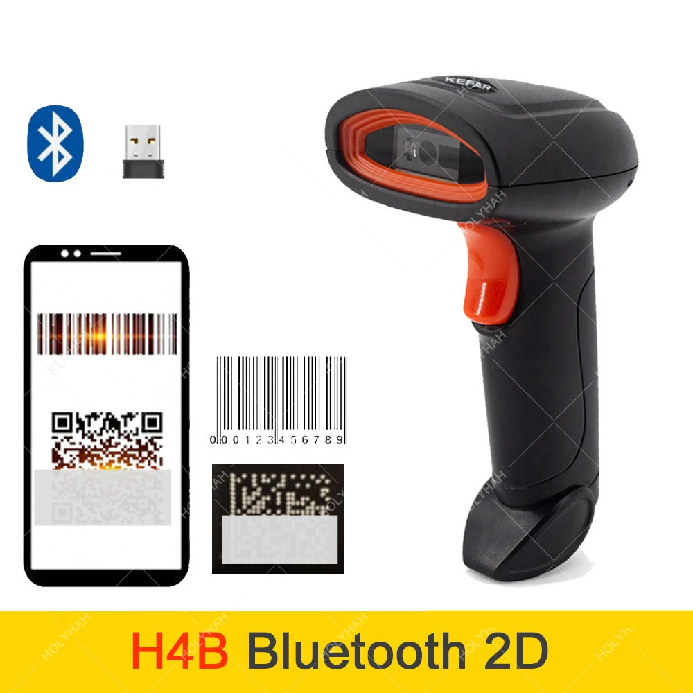 Cititor coduri de bare, barcode scanner 2D cu laser, wireless, încărcare USB, 2.4 G