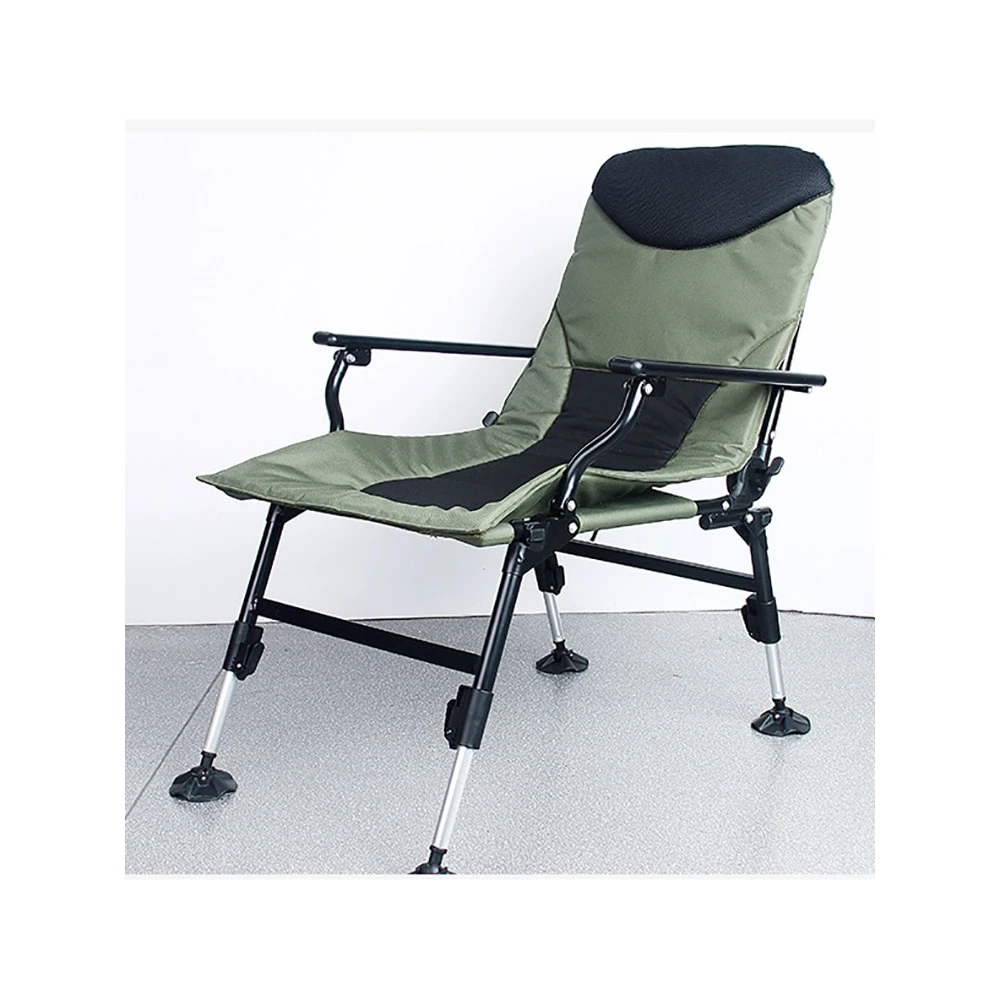 Scaun Pescuit Dittom D1 CARP RELAX cu RECLINER și picioare reglabile pe înălțime, sarcină maxim admisă: 150KG, verde/olive/negru