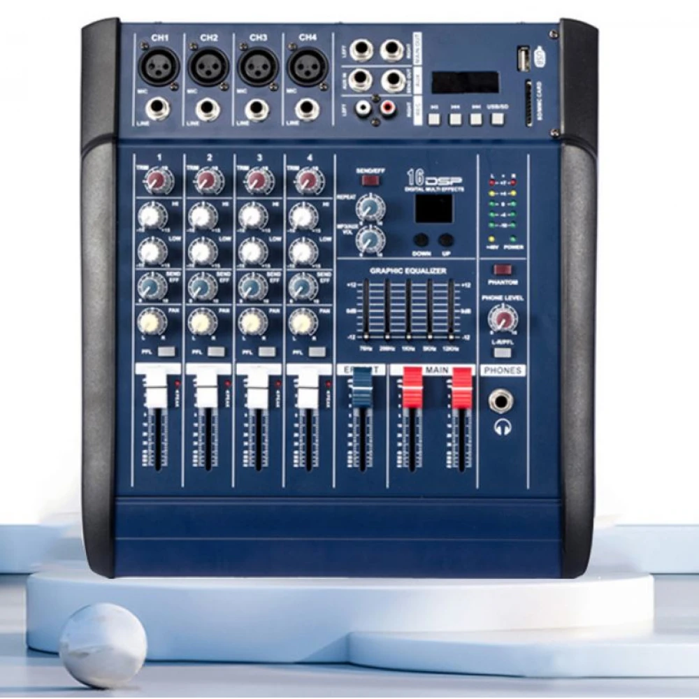 Pachet complet pentru performanțe audio profesionale: Mixer cu amplificare de 2x250W și Set de 2 microfoane profesionale wireless UHF