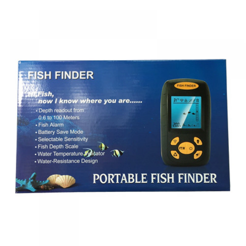 Sonar Fish Finder Model 2021 portabil cu ecran LCD, pentru localizarea peștilor, determinării adâncimii apei la mare, lac, râu sau baltă