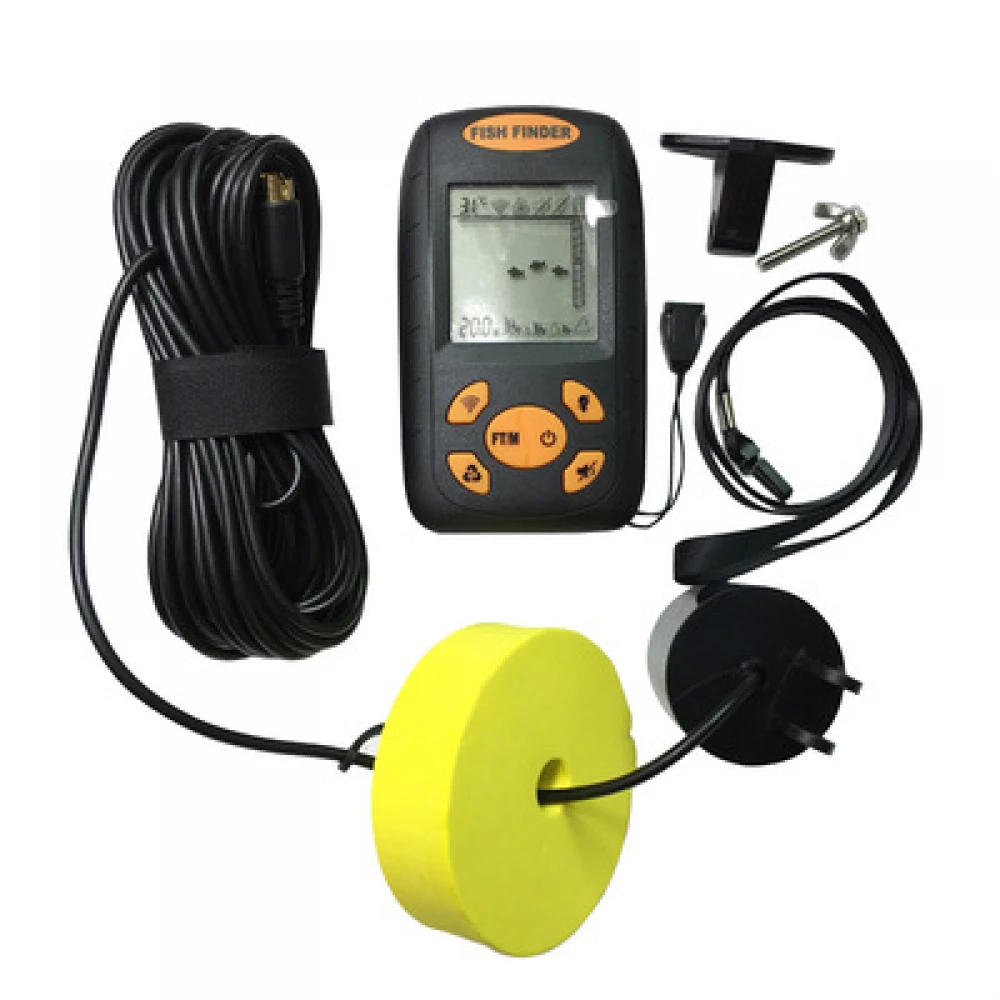 Sonar Fish Finder Model 2021 portabil cu ecran LCD, pentru localizarea peștilor, determinării adâncimii apei la mare, lac, râu sau baltă