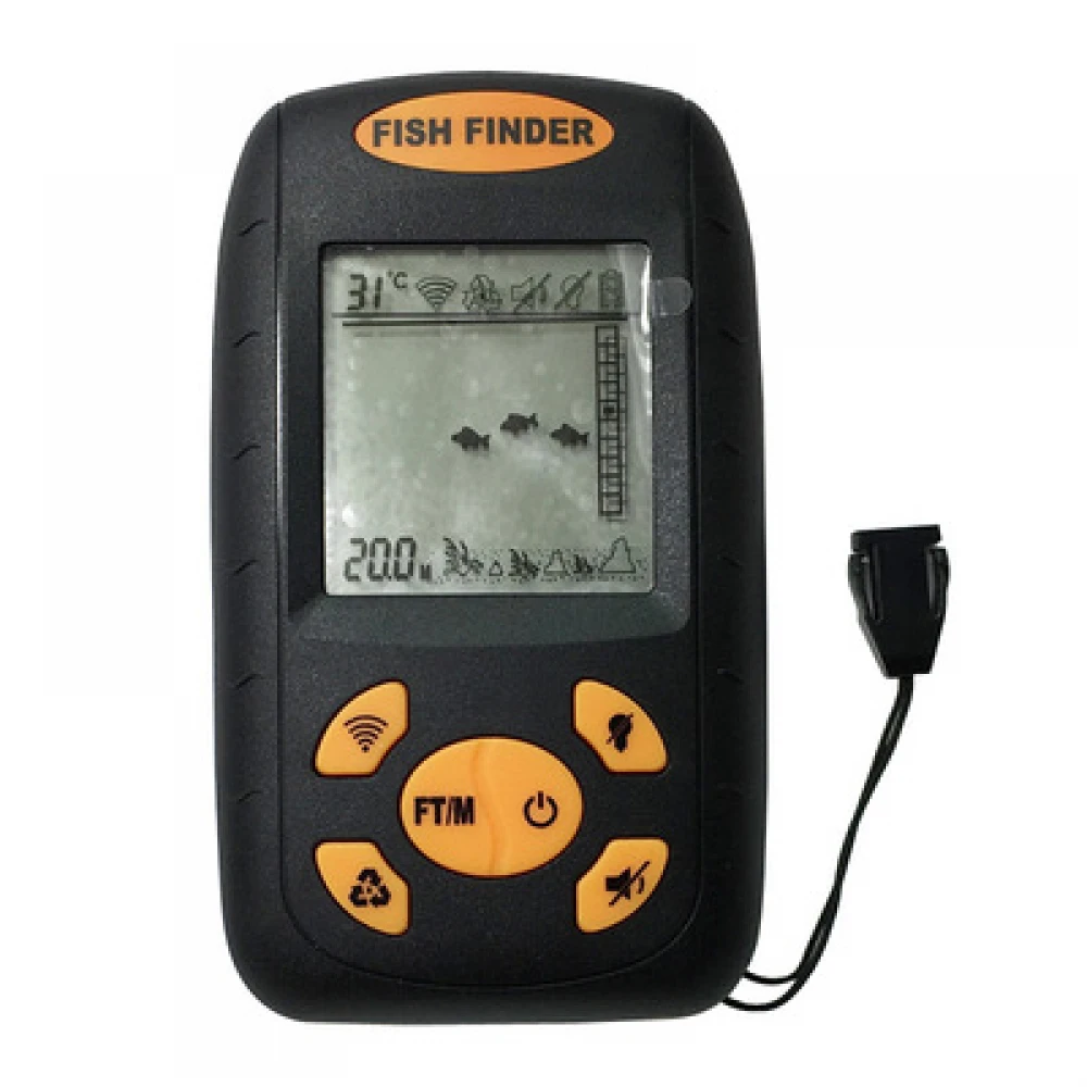 Sonar Fish Finder Model 2021 portabil cu ecran LCD, pentru localizarea peștilor, determinării adâncimii apei la mare, lac, râu sau baltă