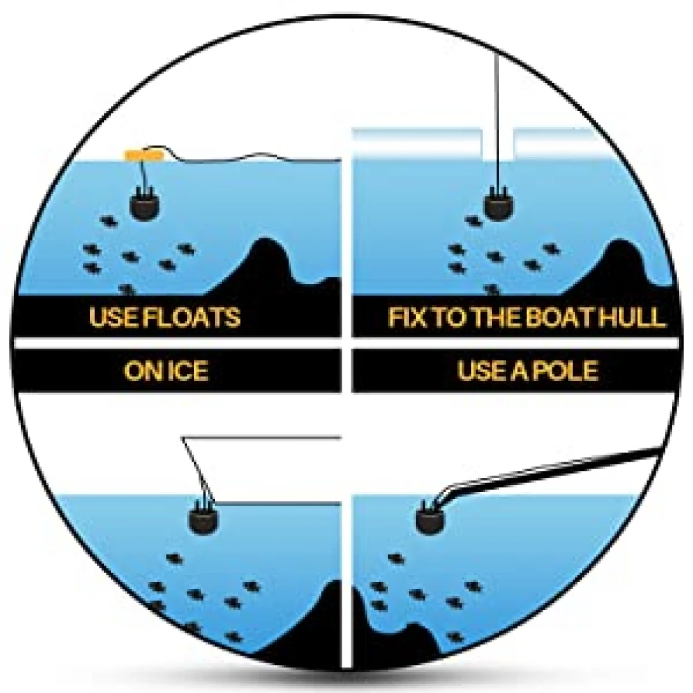 Sonar Fish Finder Model 2021 portabil cu ecran LCD, pentru localizarea peștilor, determinării adâncimii apei la mare, lac, râu sau baltă