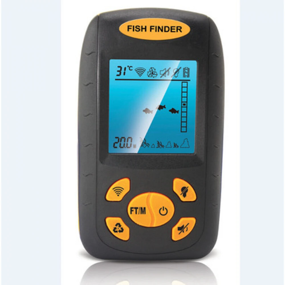 Sonar Fish Finder Model 2021 portabil cu ecran LCD, pentru localizarea peștilor, determinării adâncimii apei la mare, lac, râu sau baltă