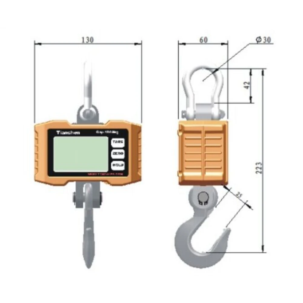 Cântar electronic pe cârlig 500 kg, pentru macara, cu telecomandă