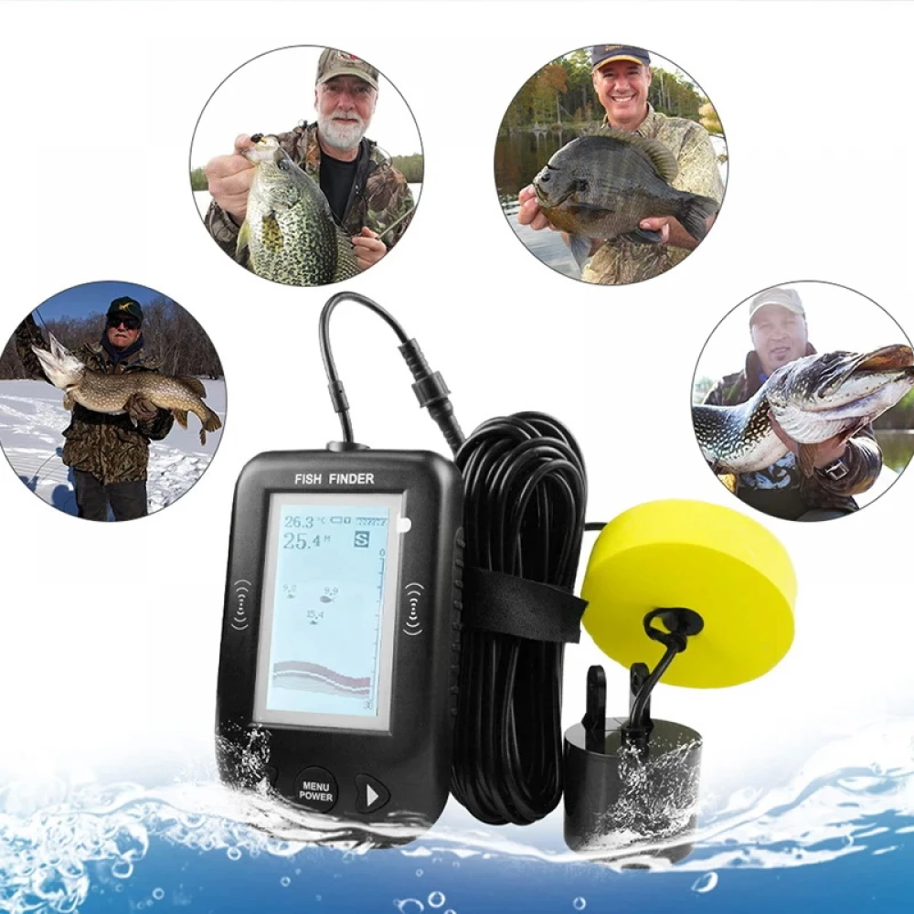 Sonar Erchang Fish Finder xf-02c pentru pescărie portabil cu ecran LCD, pentru localizarea peștilor, determinării adâncimii apei la mare, lac, râu sau baltă