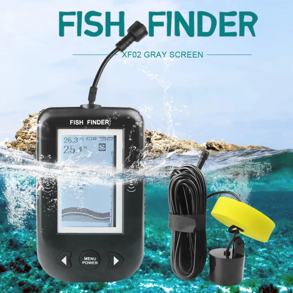 Sonar Erchang Fish Finder xf-02c pentru pescărie portabil cu ecran LCD, pentru localizarea peștilor, determinării adâncimii apei la mare, lac, râu sau baltă