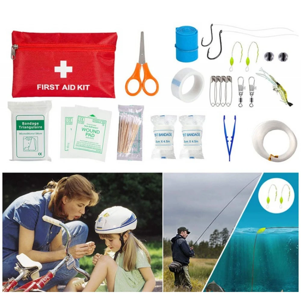 Kit de supraviețuire 40 piese, multifuncțional pentru drumeții / Rucsac drumeție / camping, Rucsac prim-ajutor